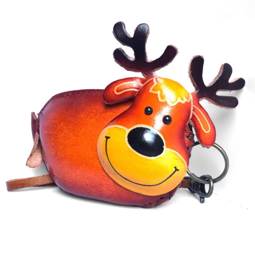 1 LEFT! Genuine Leather Handmade Handcrafted Moose Winter Wristlet Bag - Picture 2 of 4